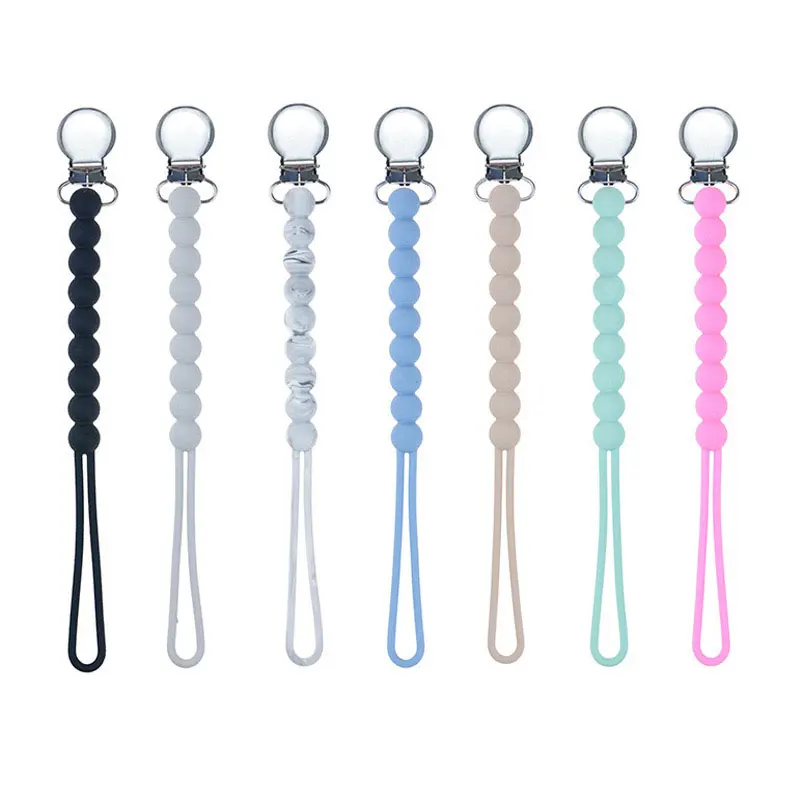 

One-piece silicone pacifier chain teether anti-lost rope