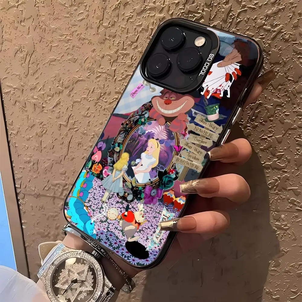 Чехол для телефона Alice S Adventures In Wonderland iphone 16 15 14 13 11 12 Pro Max Xr X Xs Plus черный серебристый