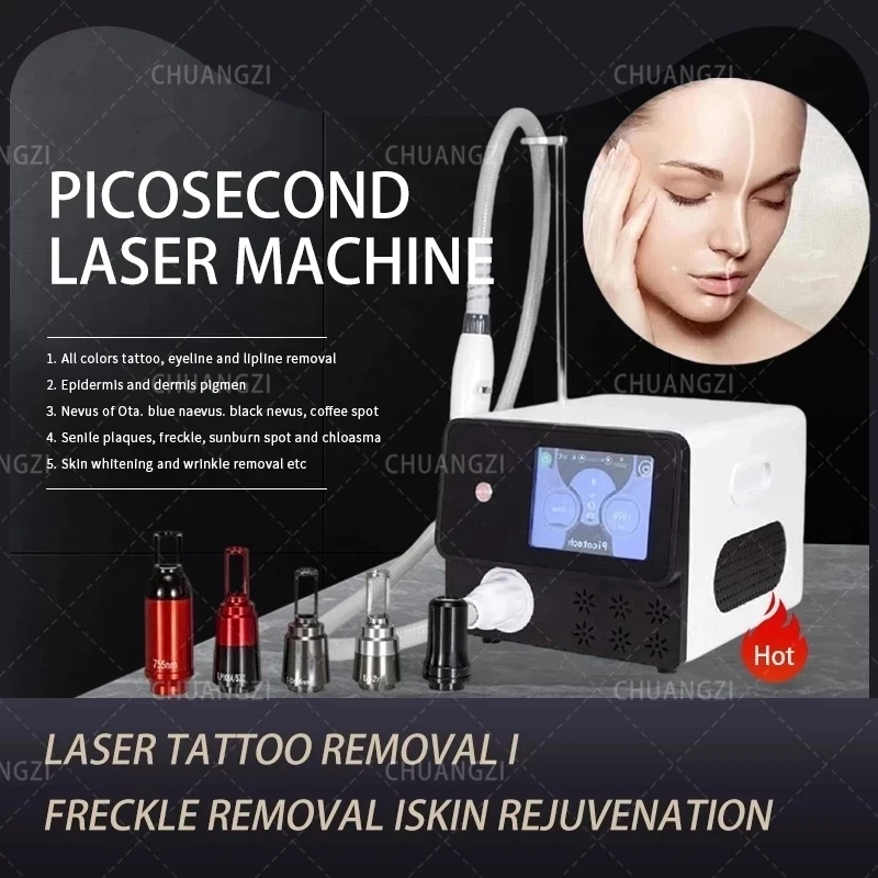 

2023 Portable Picosecond Pigmentation Pico 755 1320 1064 532nm Nd Yag Q Switch Laser-Machine For Tattoo Removal Beauty Device