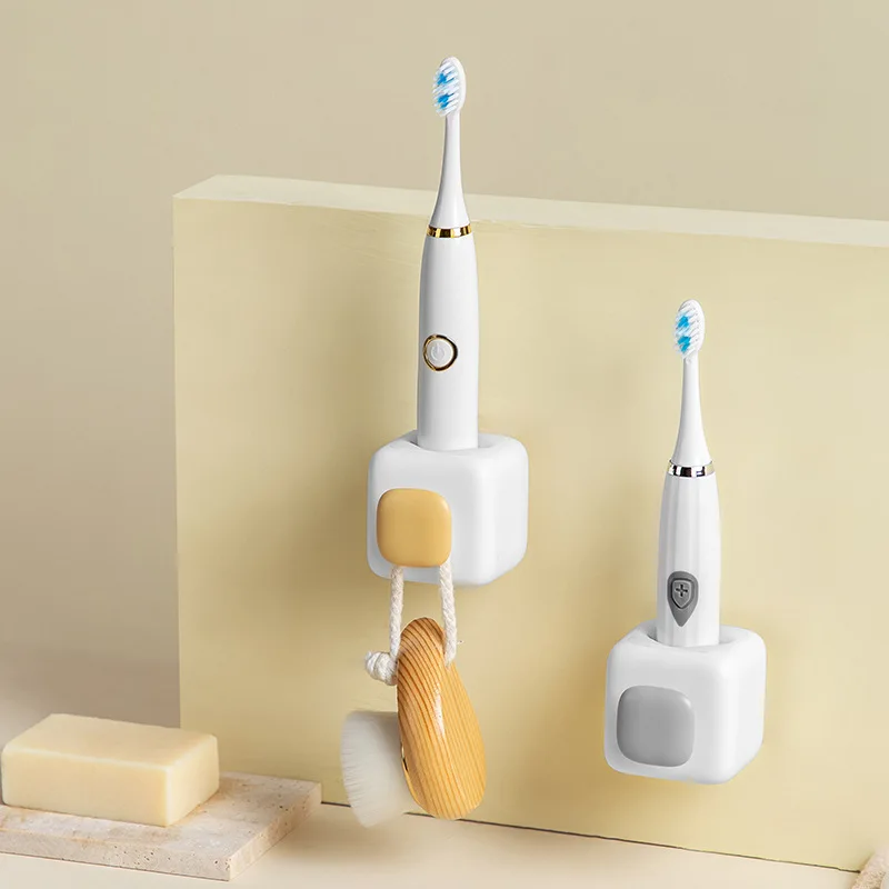 

Traceless Household Toothbrush Stand Rack Organizer Electric Toothbrush Wall-Mounted Holder Space Saving Bathroom Accessories