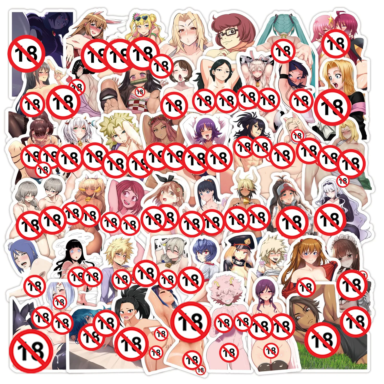 

10/30/50/100Pcs Adult Naked Sexy Waifu Hentai Stickers Suncensored Decals for Laptop Phone Luggage Skateboard Sticker Toys Gift