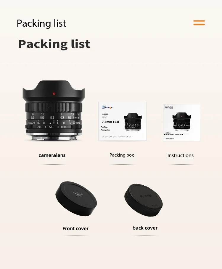 SGimage 7 5 мм F2.8 APS-C объектив рыбий глаз со стандартным фиксированным фокусом для