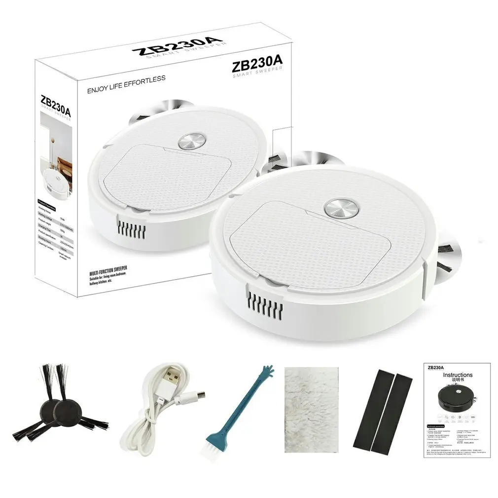 

3 IN 1 Robot Vacuum Cleaner Robot USB Rechargeable Smart Sweeping Robot Multifunctional Automatic Sweeper Vacuum Cleaner