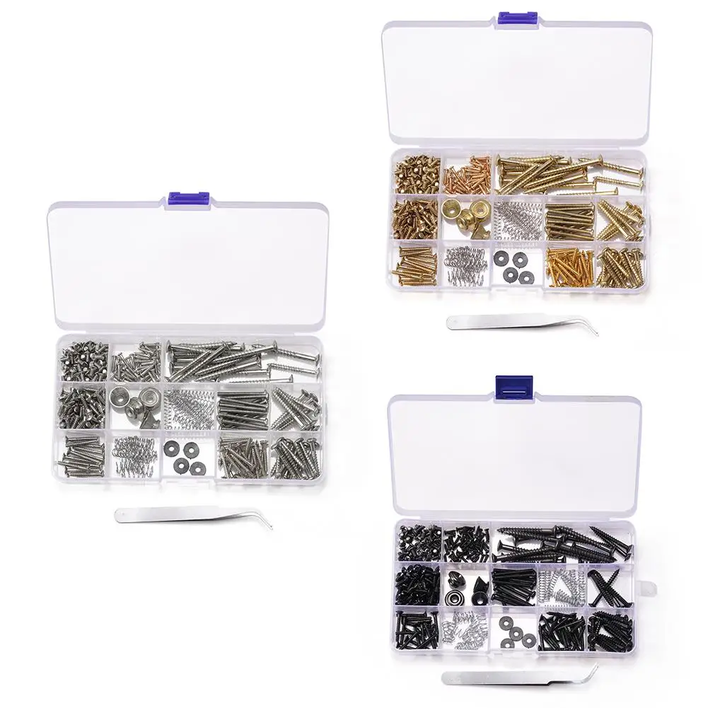 

254pcs Guitar Repair Screws Kit 9 Sizes Mount Assortment Electric Guitar Diy Luthier Tools With Storage Box Guitar Accessories