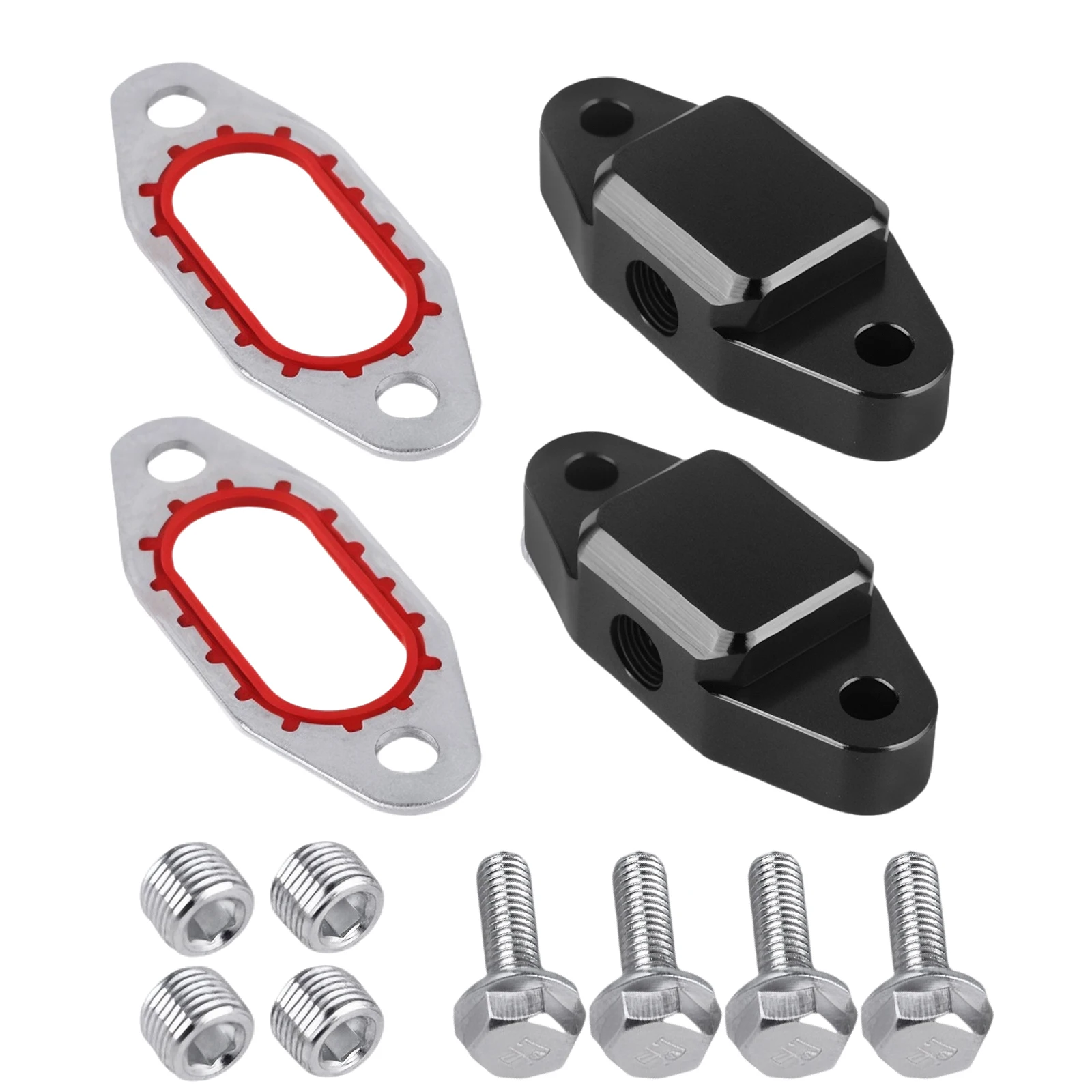 Крышка обходной крышки масляного радиатора двигателя LS, подходит для двигателей Gen III/IV, заменяет OE12577903 для Chevy/GMC с портами NPT 2x1/8 дюйма