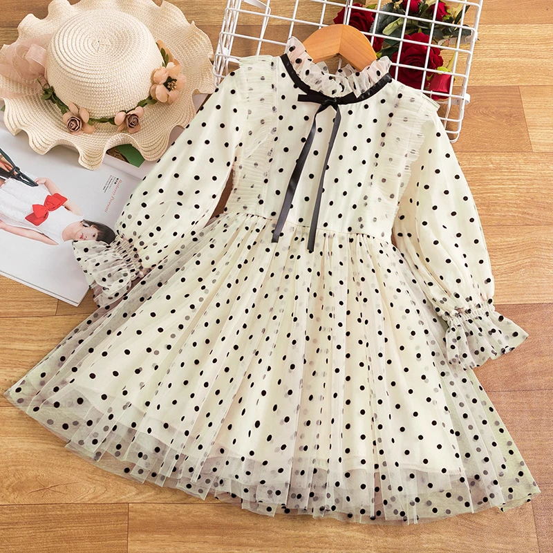 

Lace Princess Dress Summer Girls Clothes 3 5 8 Years Kids Dresses for Girls Polka Dot Flower Wedding Evening Children Clothing