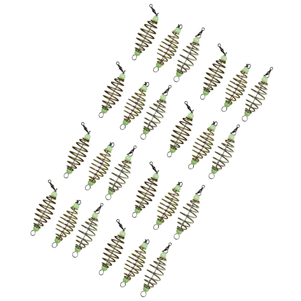 

24Pcs Spring Fshing Bait Traps with Luminous Bead Shape Fishing Bait Cages