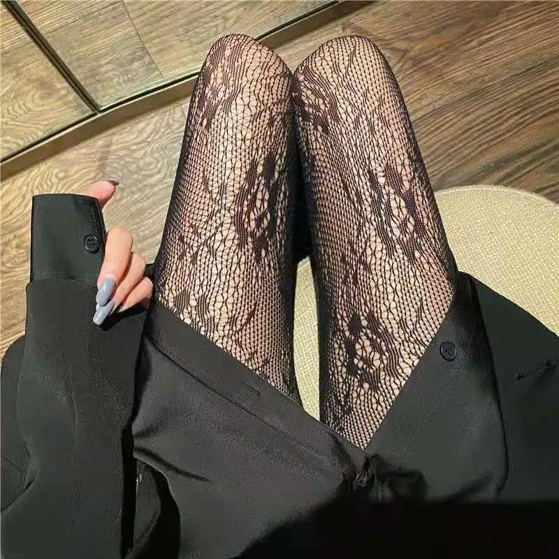 Women Floral Tights High Waist Mesh Stockings Female Sexy Fishnet Pantyhose Hollow Elastic Thigh Sock Girl Cosplay Costumes |