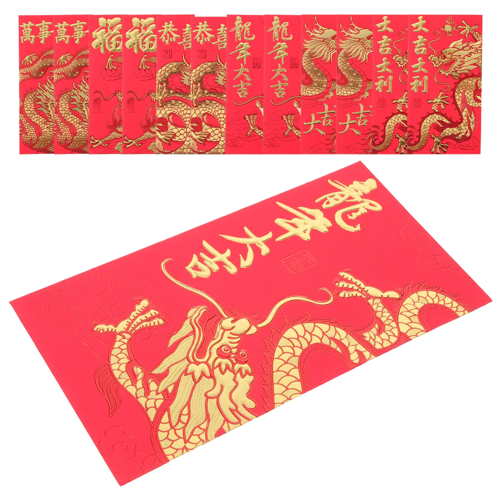 

2024 Zodiac Red Packet Festival Envelopes Spring The Year Dragon Party Packets Chinese New Style Money Bag