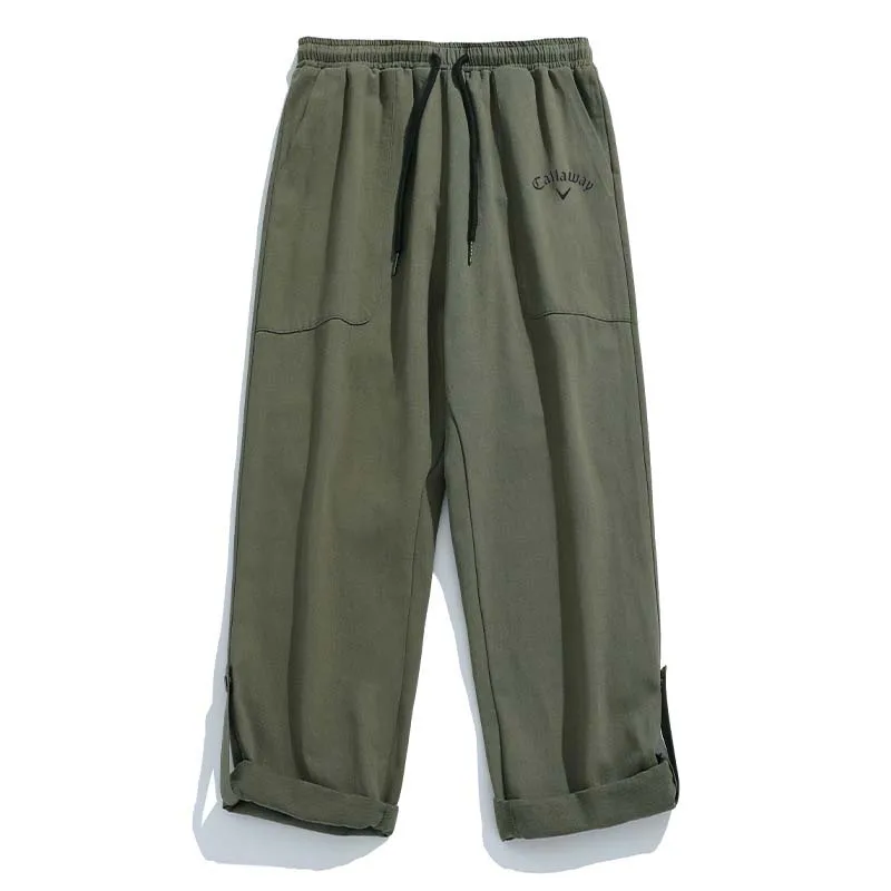 2023 New Spring Summer Sweatpants Men Golf Fashion Streetwear Loose  Design Straight Pants Work Clothes Casual