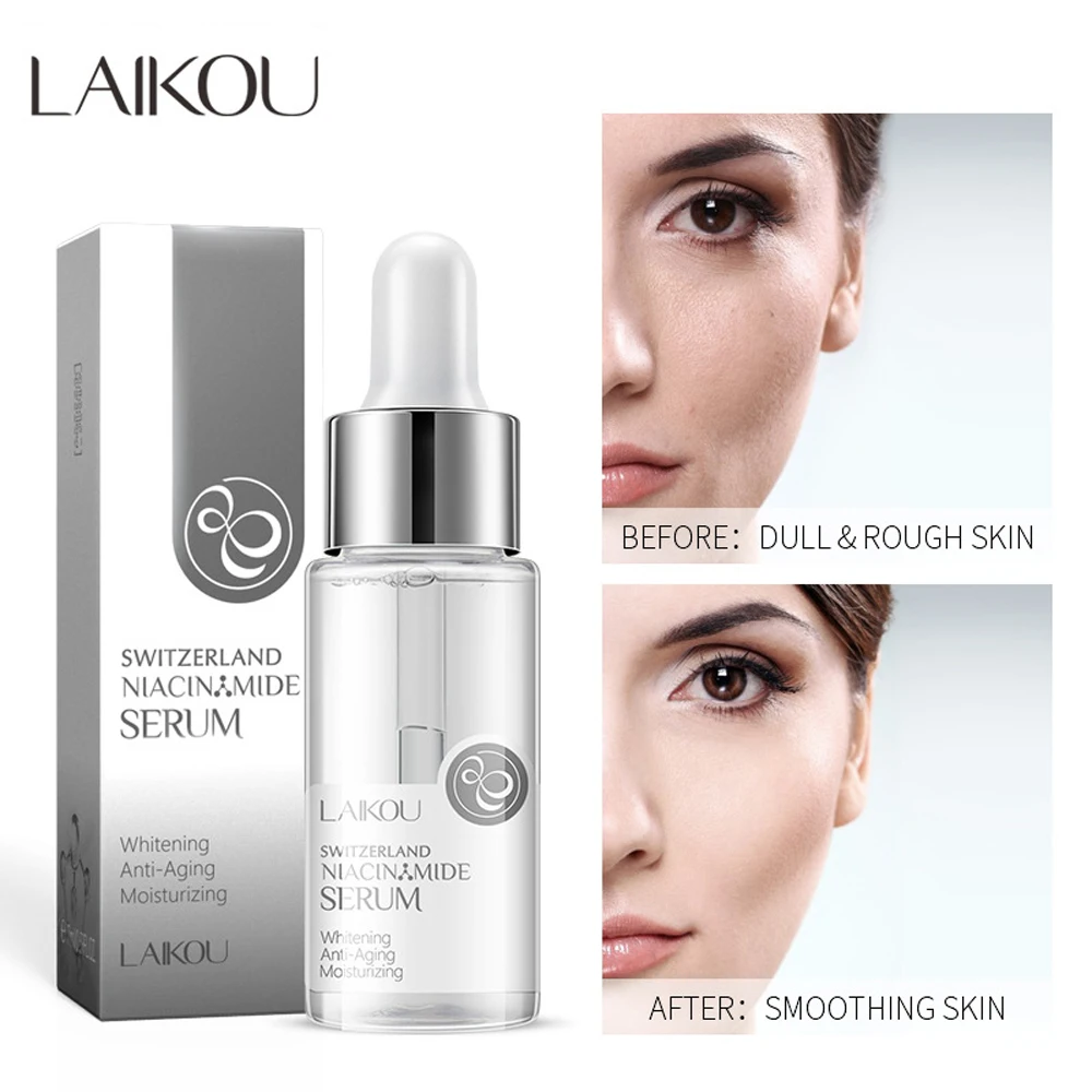 

LAIKOU Niacinamide Serum Whitening Anti-Aging Moisturizing Skin Care Serum Freckle Removing Pore Shrinking Serum Korean Skincare