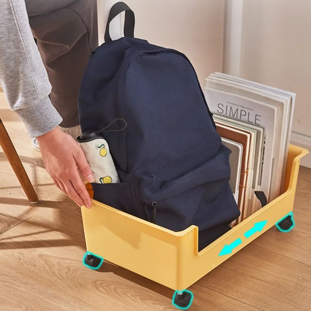 

Storage Box Movable Book Storage Box 3 Color With Pulley Book Organizer Large Capacity Waterproof Home Office