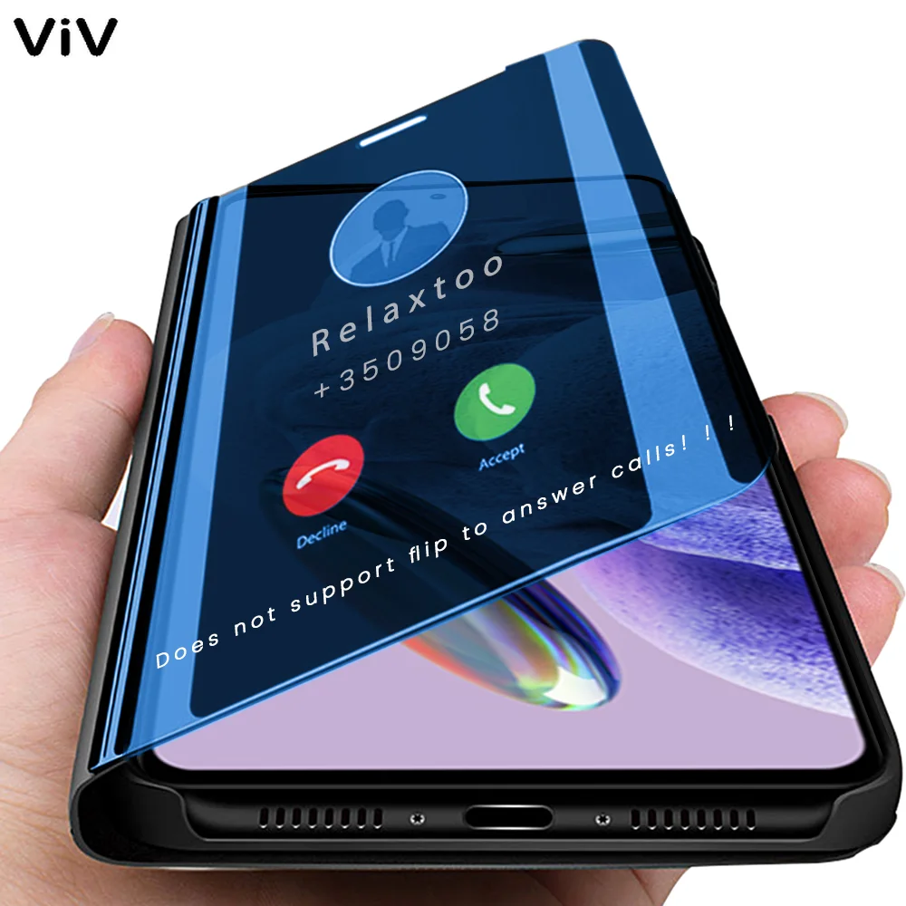 

Book Smart Mirror Leather Flip Case For Xiaomi Redmi Note 12 Pro Plus Pro+ 5G Magnetic Holder Cover On Redmy Note12 ProPlus 5G