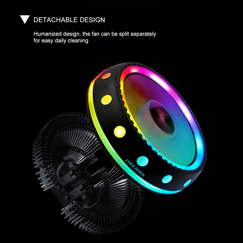 Кулер для процессора с эффективной системой охлаждения кулер ШИМ 3 Pin RGB Intel LGA 1150