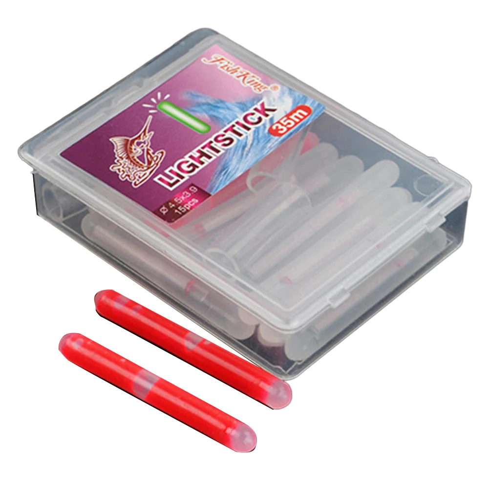 

15pcs/box Fishing Light Sticks Bend Gently To Activate Position Between Rod And Floats Green/Red Fishing Accessories