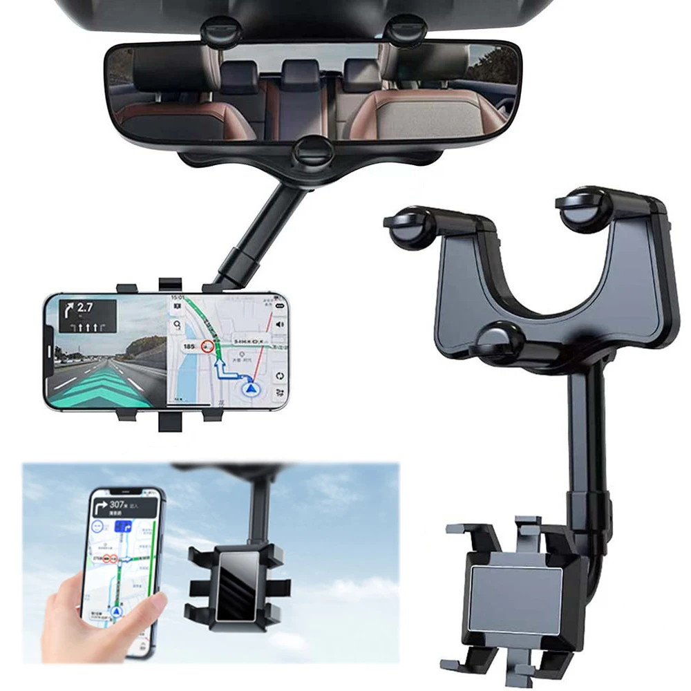 

Universal 360° Rotatable Retractable Car Phone Holder Rearview Mirror Driving Recorder Bracket DVR/GPS Mobile Support Rack