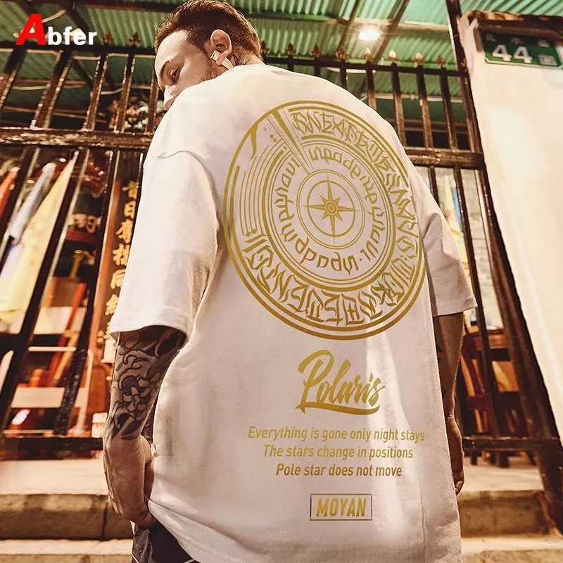

Футболка Abfer мужская оверсайз с графическим принтом, хлопок, футболка с принтом Polaris, стиль хип-хоп, летняя одежда