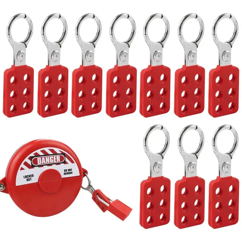 

Lock Out Tag Out Hasps 10pcs Heavy Duty Aluminum Loto Safety Hasp Multifunctional Reusable Group Lockout Hasps Professional Lock