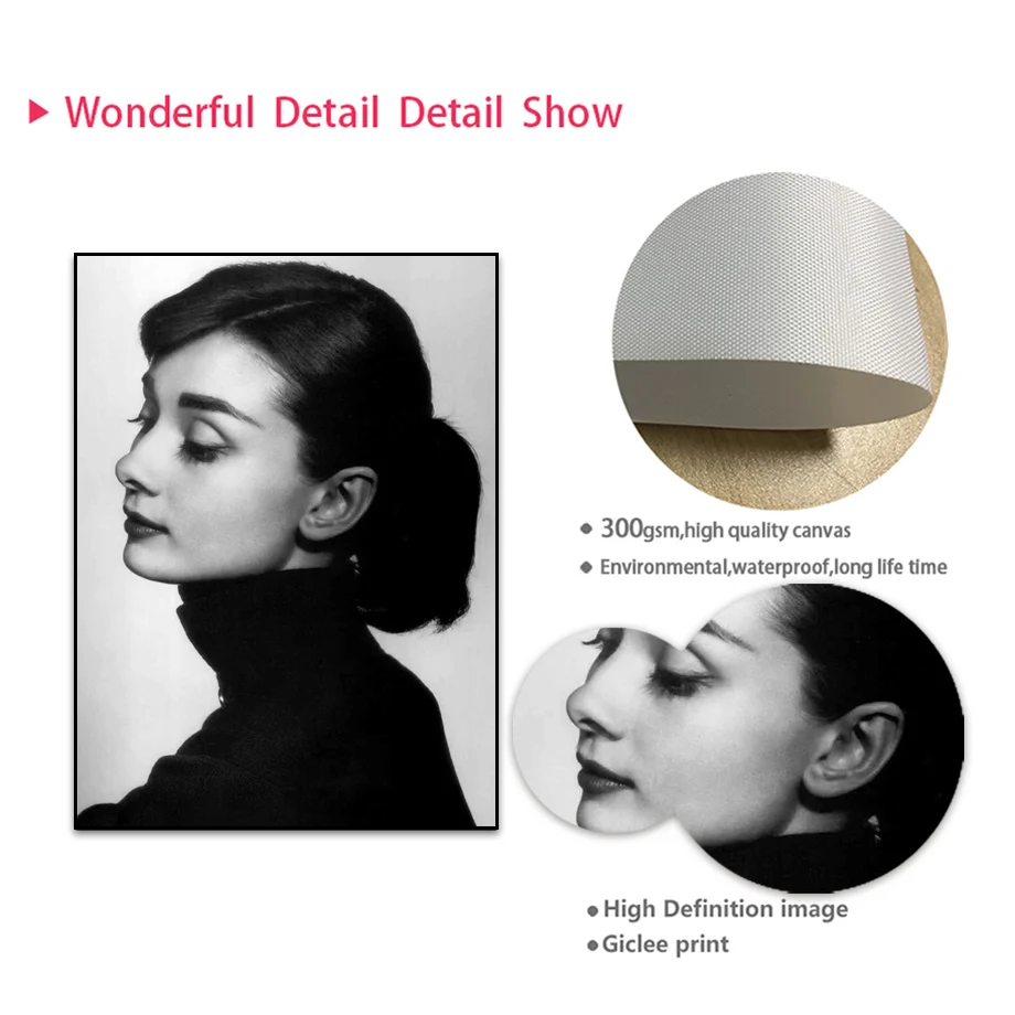 Элегантная Настенная картина Одри Хепберн в стиле ретро настенная Картина на