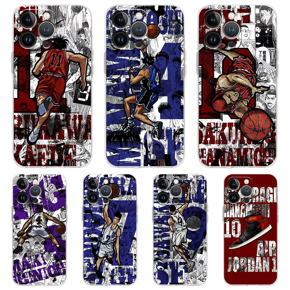 

Basketball Slum Dunk Transparent Silicone Phone Case For iPhone 14 13 12 11 Pro Max 8 7 Plus X XS Max XR SE 2020 Coque Shell Bag