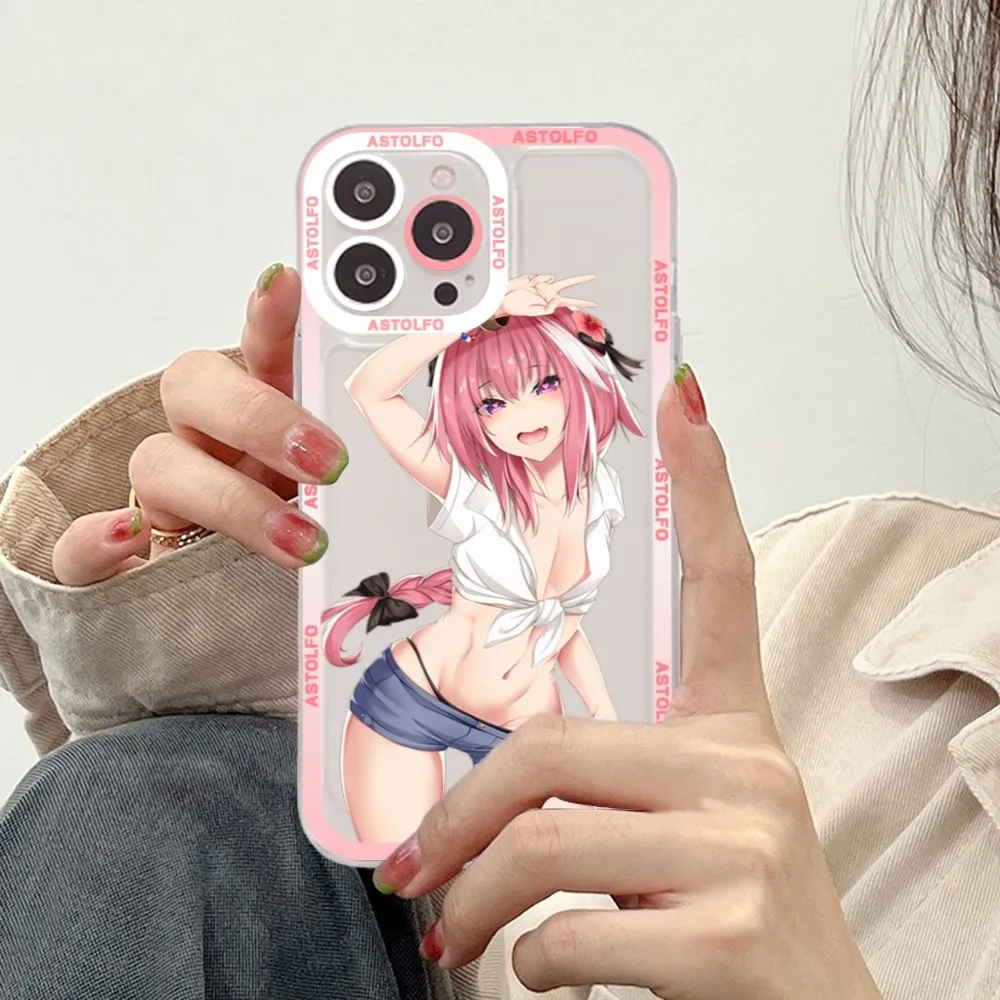 Astolfo Anime Girl Phone Case For iPhone 16 15 11 12 13 14 Mini Pro Max XR X XS TPU Clear