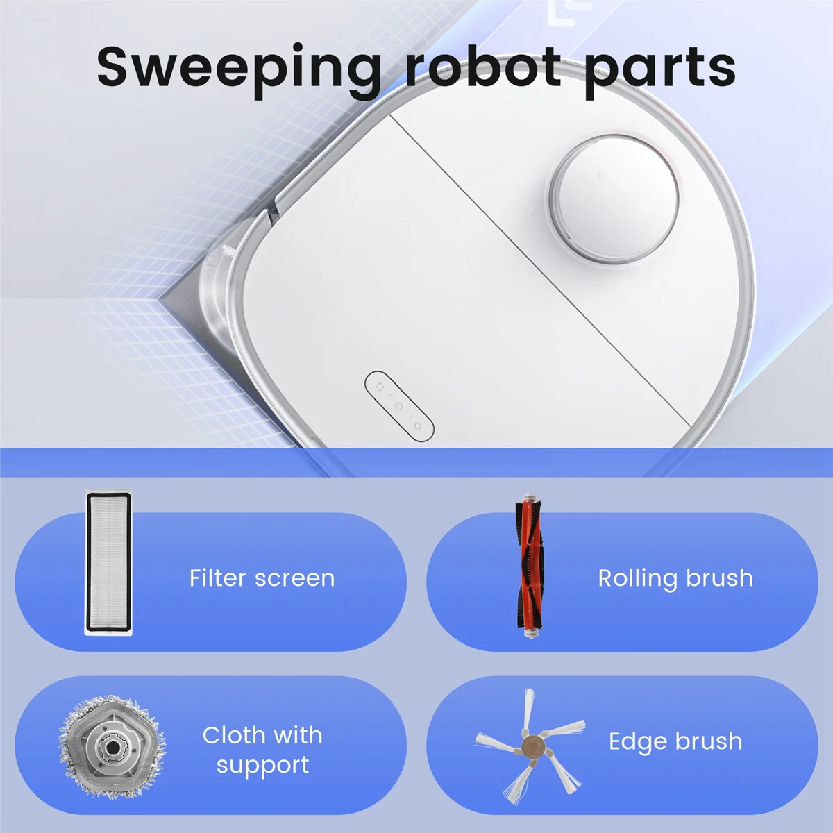 

Для Dreame Bot W10 аксессуары для робота-пылесоса, основная боковая щетка, моющийся фильтр HEPA, Швабра, тканевые запасные части