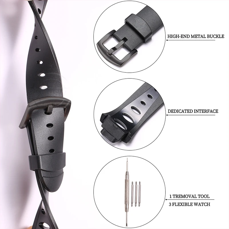 Rubber Strap Men For Suunto Observer SR X6HRM Outdoor Sports Waterproof Silicone Band Female Watch Accessories Wristband Buckle