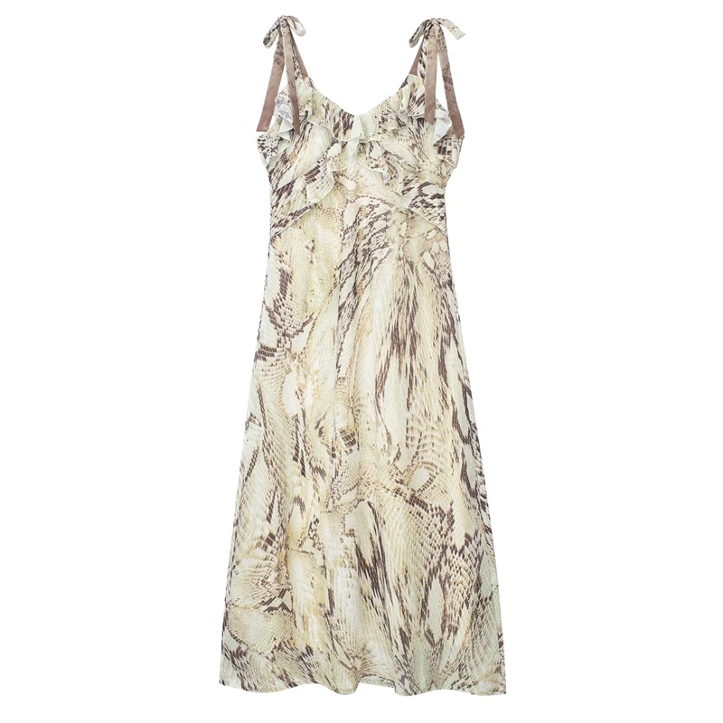 

Летнее платье с V-образным вырезом, без рукавов