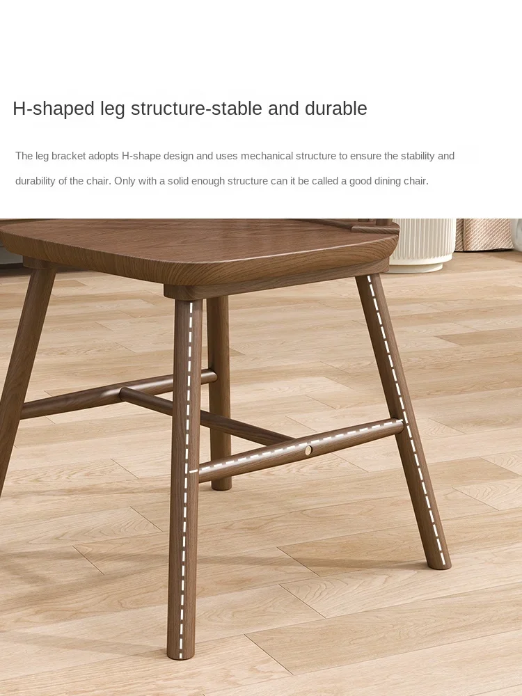 Hxl обеденный стул из массива дерева Виндзорский простой домашний стол деревянный