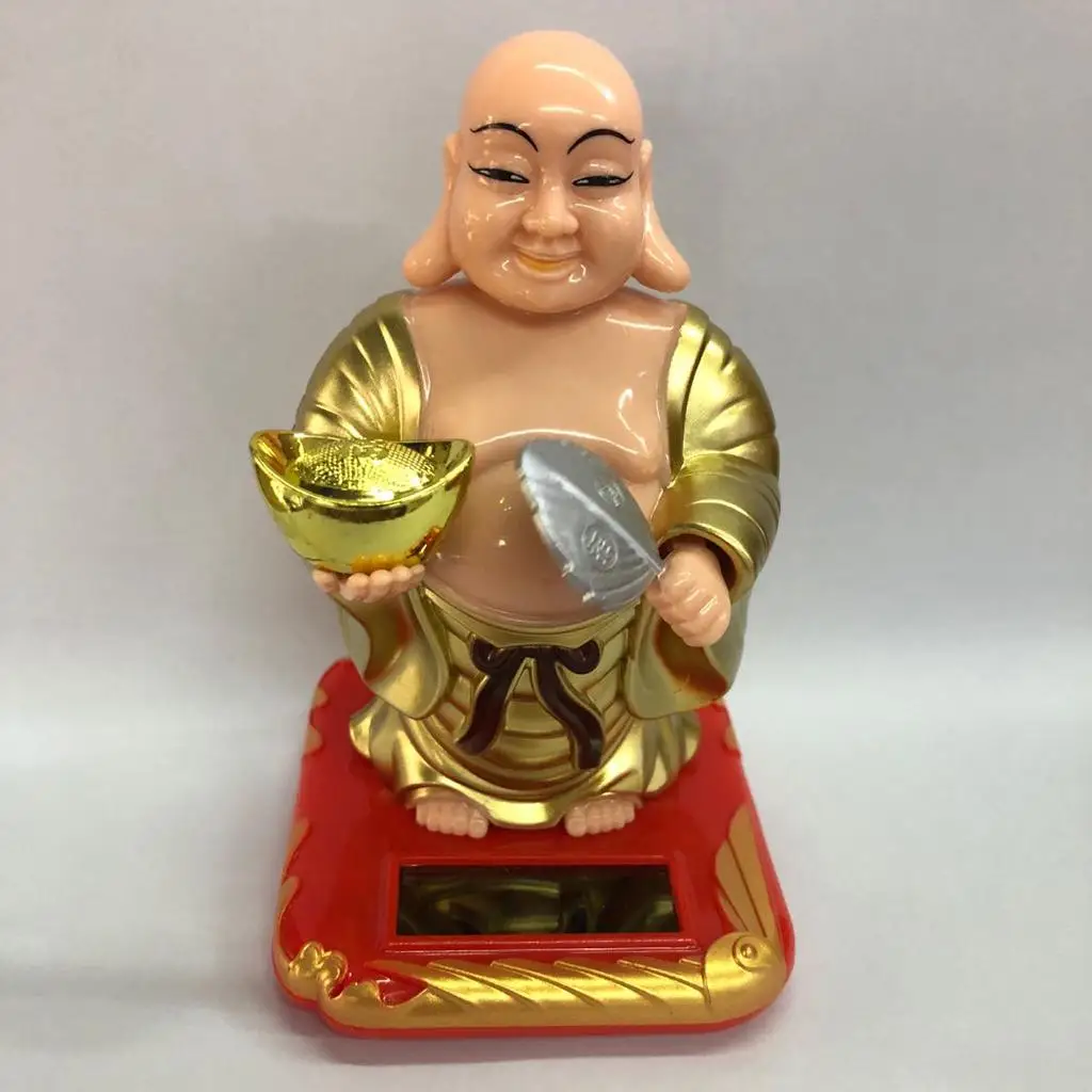 Солнечная фигурка Счастливого Будды качающаяся рация солнечной фигуры