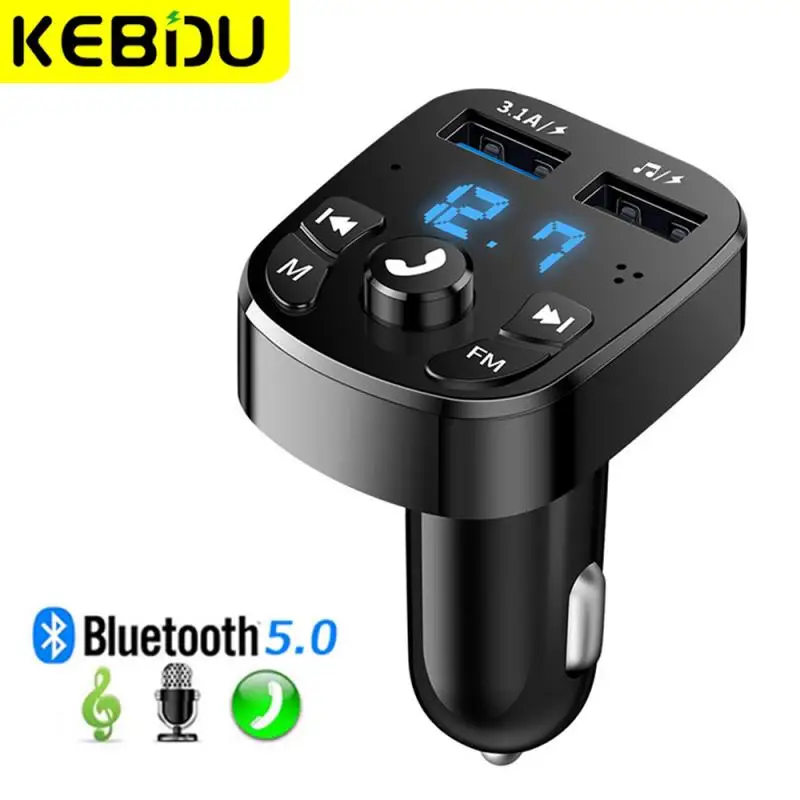 Caricabatterie Per Auto Trasmettitore Fm Bluetooth Audio Dual Usb Car Lettore Mp3 Autoradio Caricabatterie Vivavoce 3.1A Caricabatterie Rapido Accesso