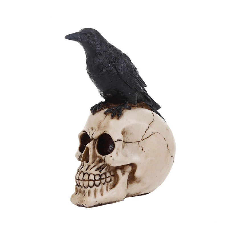 

Resin Crow Skull Ornaments Fashion Flower Pot Home Decor Creative Statue Personalized Decoration Art Painting Movie Props