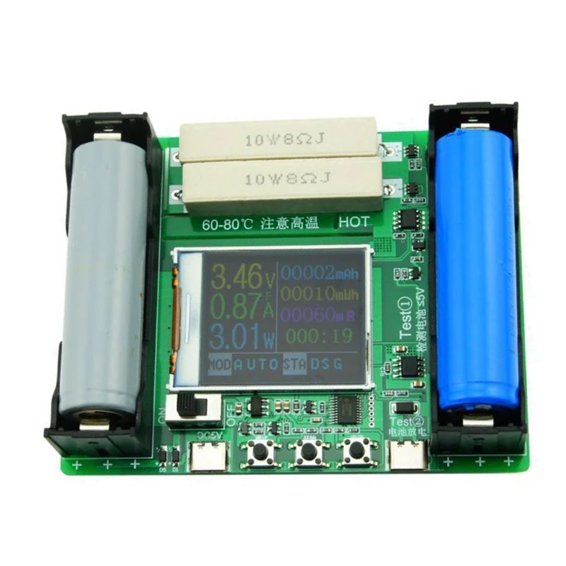 

Цифровой тестер емкости аккумулятора для литового ЖК-дисплея 18650 дюйма, модуль с реальной емкостью-мАч-МВтч, измерение тестер батарей