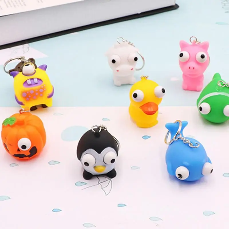 

Fidget Toy Keychain Cute Animal Squeeze Mochi Squish Pop Out Eyes Home Decor Easter Party Favors Classroom Prizes Gifts For Kids