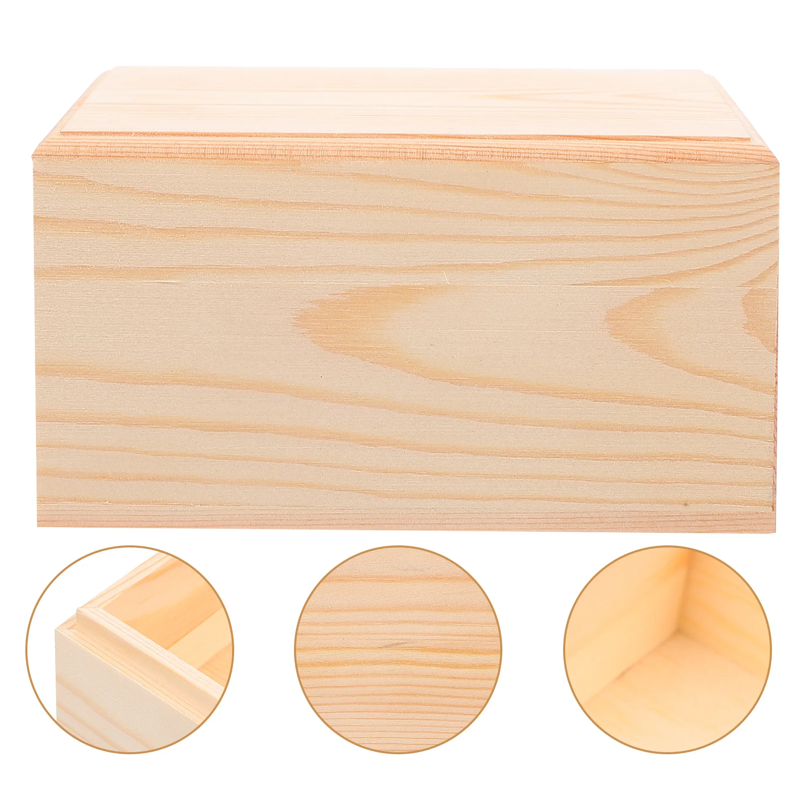 

Box Wooden Storage Wood Treasurejewelry Unfinished Organizer Sundries Decorative Case Desktop Craft Boxestrinket Blank Soap
