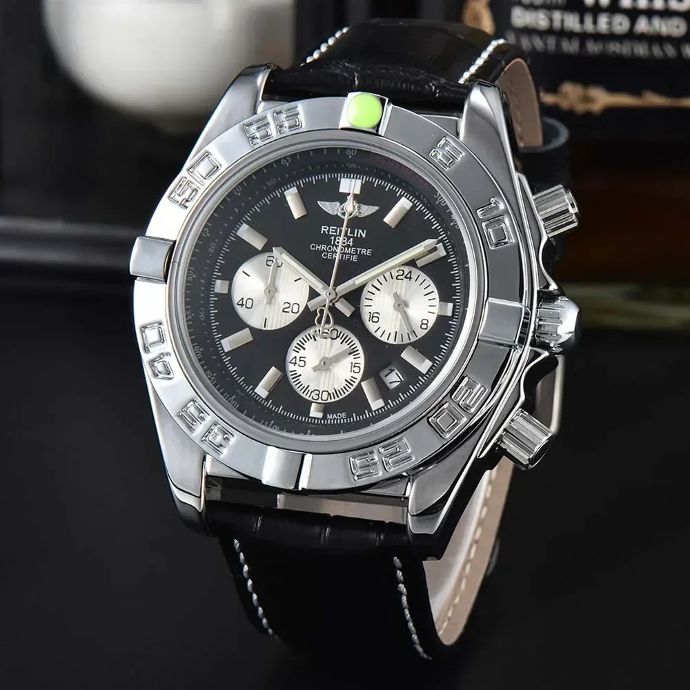 

Top Business AAA+ Breitling Watches For Mens Fashion Multifunction Automatic Date Wristwatch Luxury Steel Chronograph Male Clock