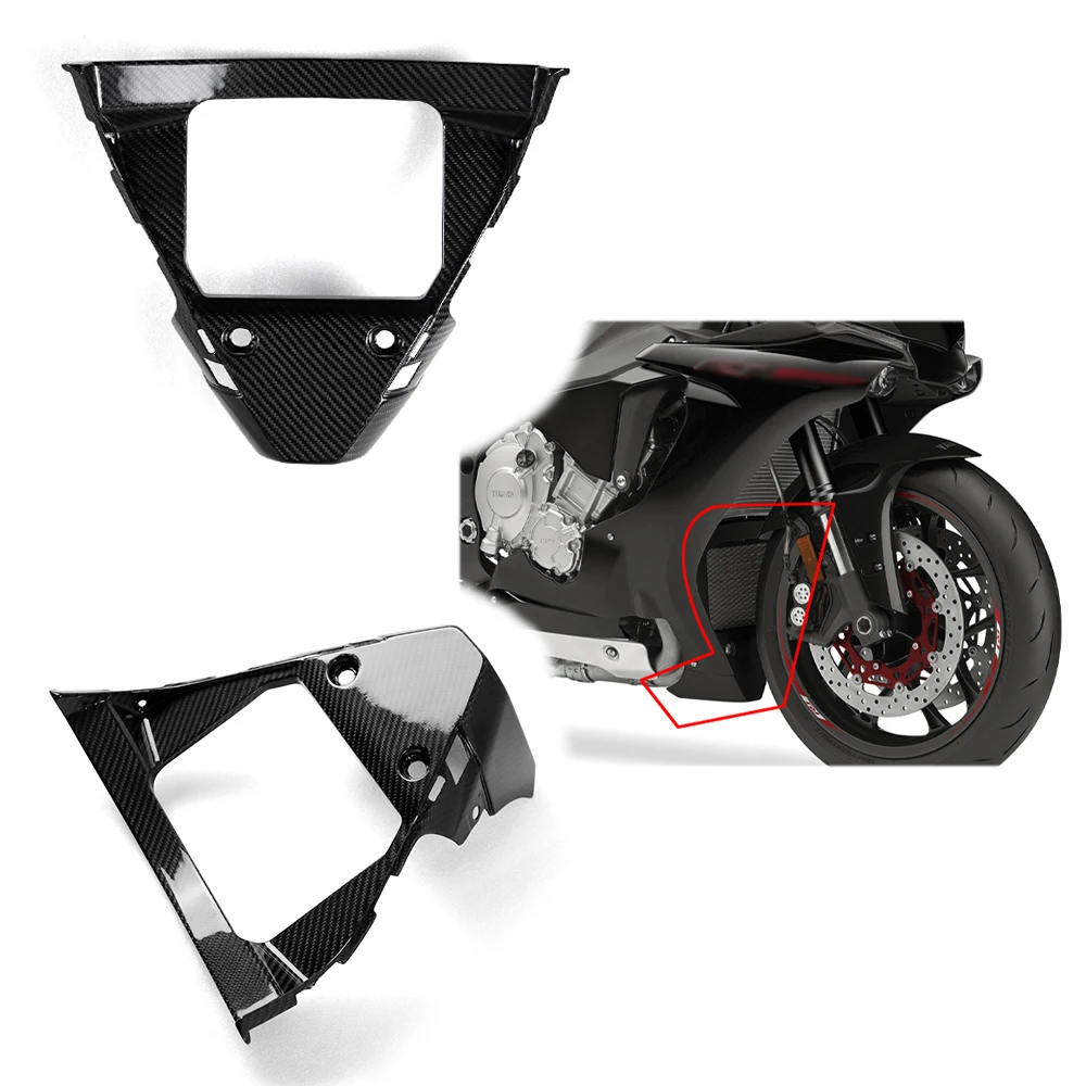 

100% Carbon Fiber Motorcycle Radiator Protector Fairing V Panel V-Panel Radiator Guard for Yamaha R1 R1M 2015 2016 2017 2018