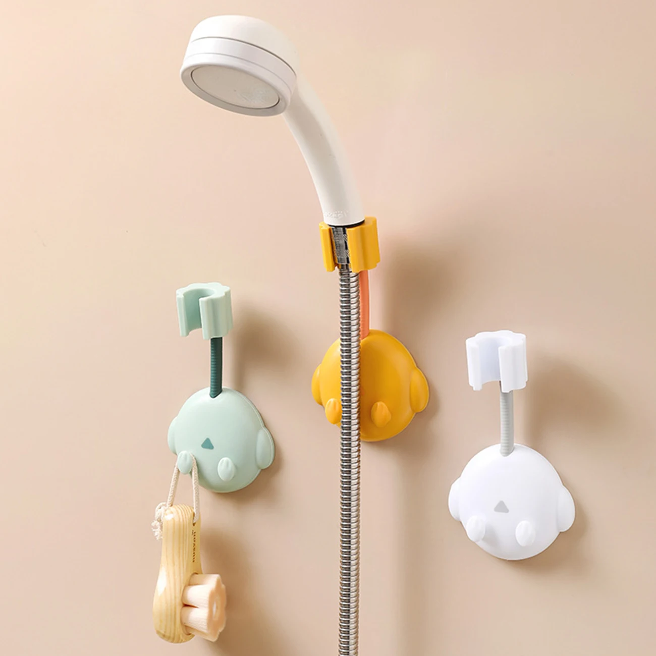 

Wall Mount 360° Shower Head Holder Adjustable Showerhead Bracket With 2 Hooks
