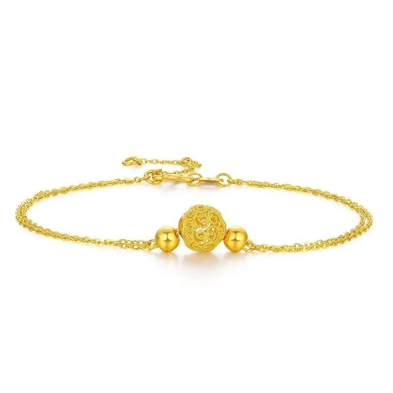 

2022 Classic Luxury Silk Delicate Transfer Beads Copy 100% Real Gold Bracelet Women's Double Layer Adjustable Colorless for Wome