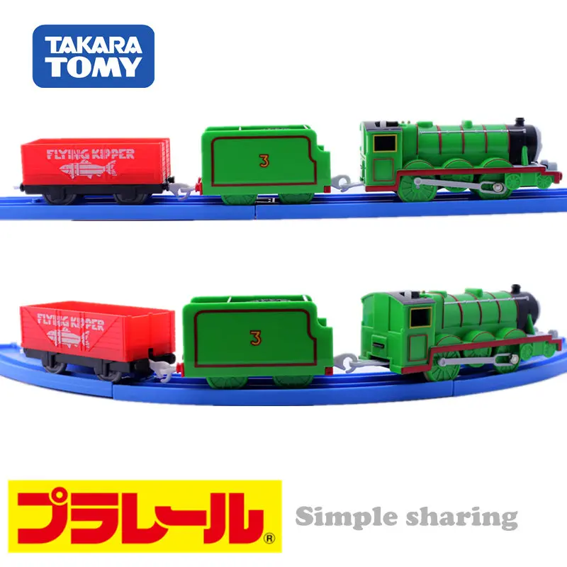 Железнодорожный поезд Takara Tomy из пла модель электрического паровоза с