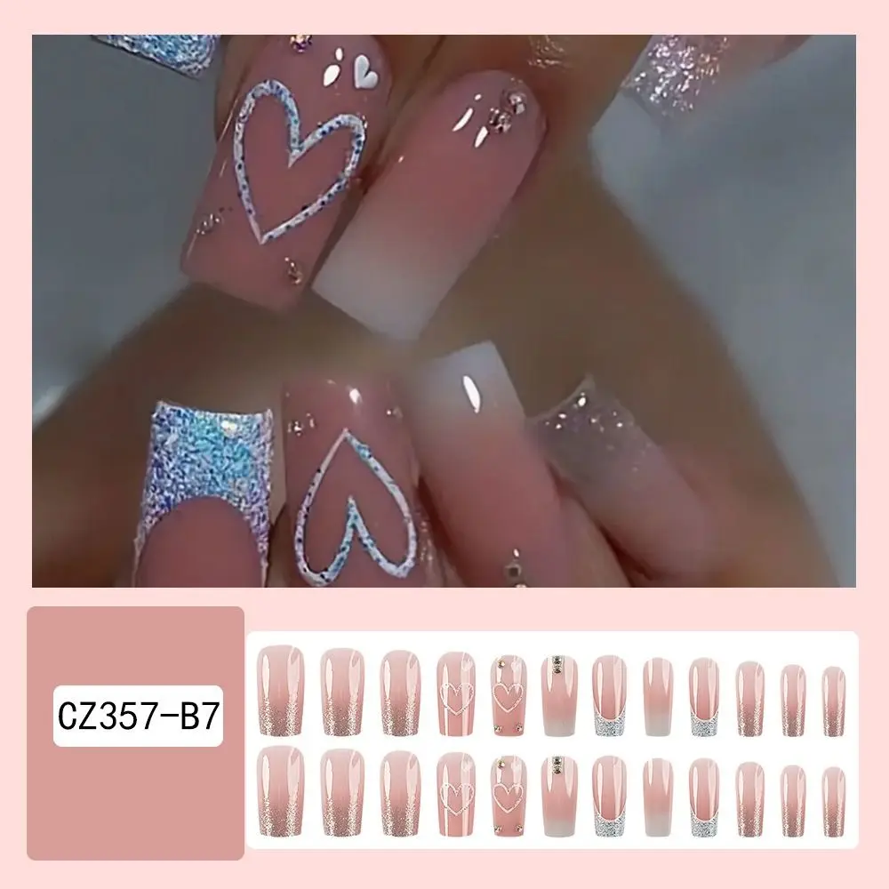 24 шт./коробка накладные ногти для девочек