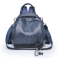 2022 summer lightweight ladies fashion backpack travel soft leather small backpack shell backpack free cute bear pendant
