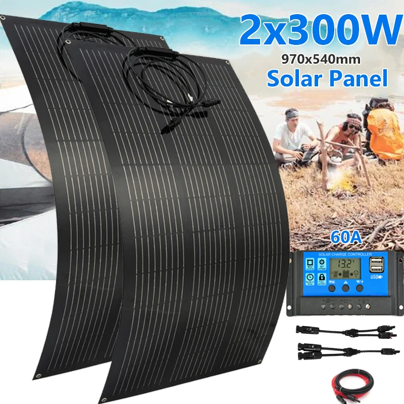 

Панель Солнечная гибкая монокристаллическая, 18 в, 300/600 Вт