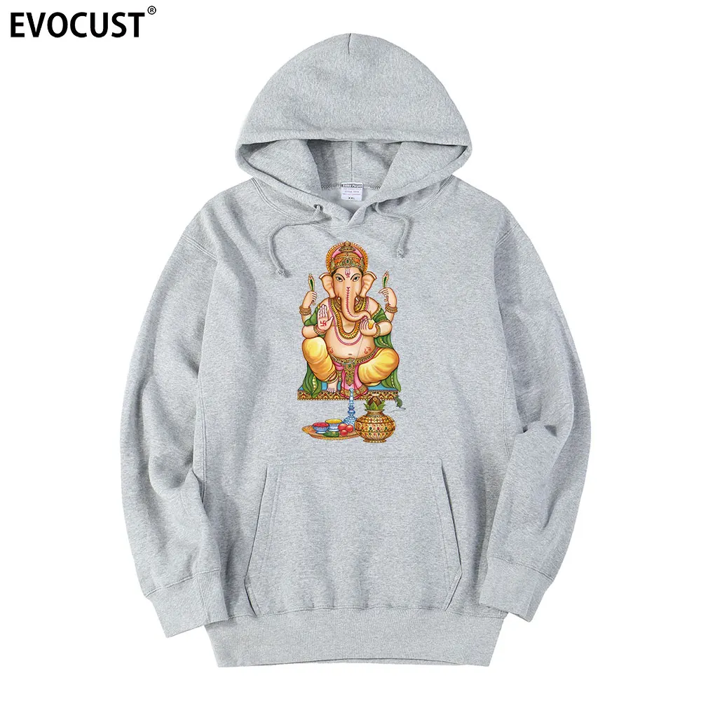 їзді GANESH GOD Hinduski słoń Ganesha mężczyźni Bluzy z kapturem bluzy damskie unisex czesana bawełna