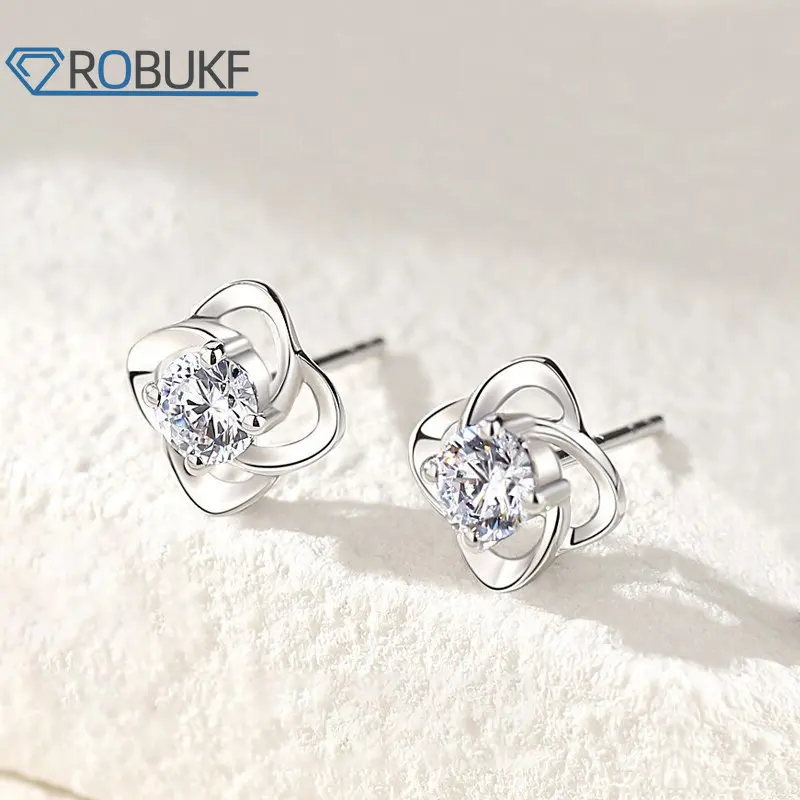 

Женские серьги в виде четырехлистного клевера, серебро 925 пробы