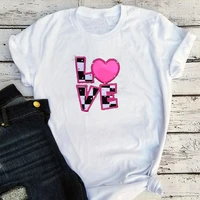 love tshirt harajuku tops kawaii classic shirt vintage 90s women fashion 2022 new letter casual tee streetwear tee