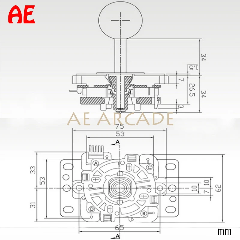 Оригинальный Новый бриллиантовый джойстик Sanwa оригинальный SANWA с верхним шариком
