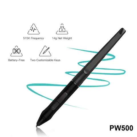 Безбатарейный стилус PW500 для графического планшета Huion KAMVAS Pro 22 Inspiroy Q11K V2 Q620M GT-221 GT2201, цифровой стилус для рисования