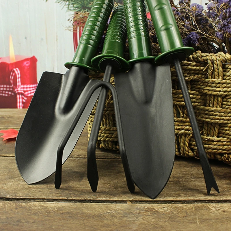 

Gardening Tool Set 4 Pcs Spade Shovel Rake for Garden Plants Care House Plants Flower Pot Cactus Vegetables Plant Tool R9UF