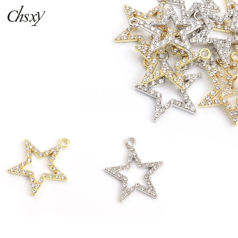10 шт. полые звезды пентаграмма кристаллы искусственные подвески из сплава для самостоятельного изготовления модных простых искусственных подвесок